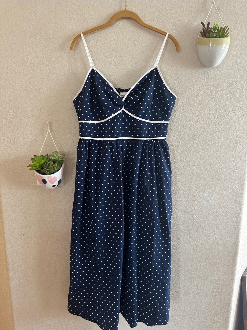 A New Day Target Polka Dot Vintage Pinup Smocked Midi Dress Large